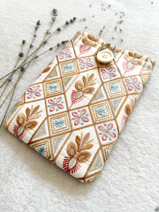 Embroidered Rose Gold E-Reader Sleeve