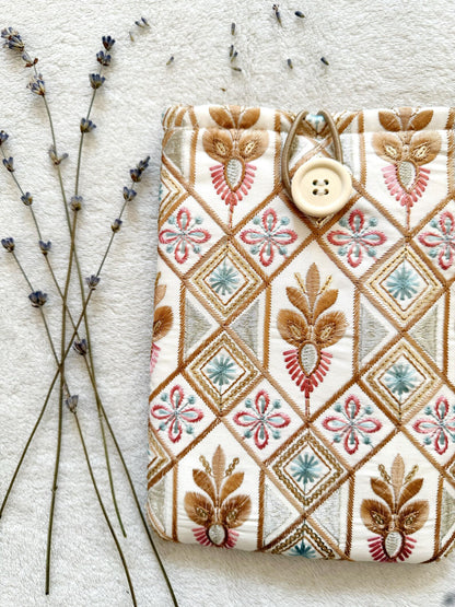 Embroidered Rose Gold E-Reader Sleeve
