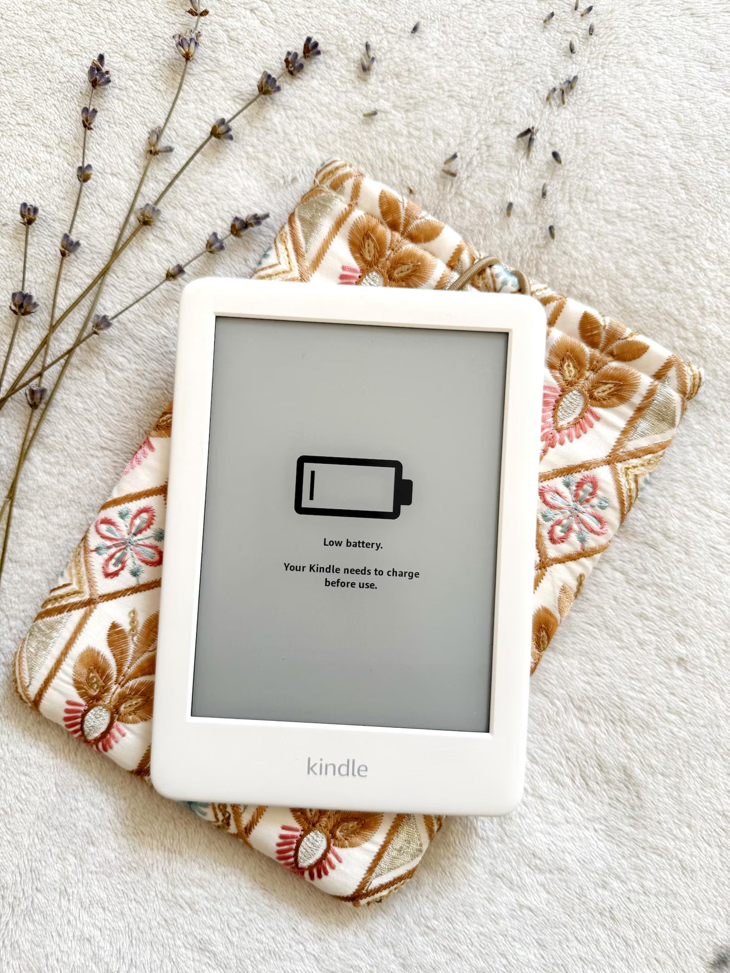 Embroidered Rose Gold E-Reader Sleeve