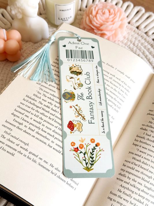Fantasy Book Club Ticket Bookmark with Tassel