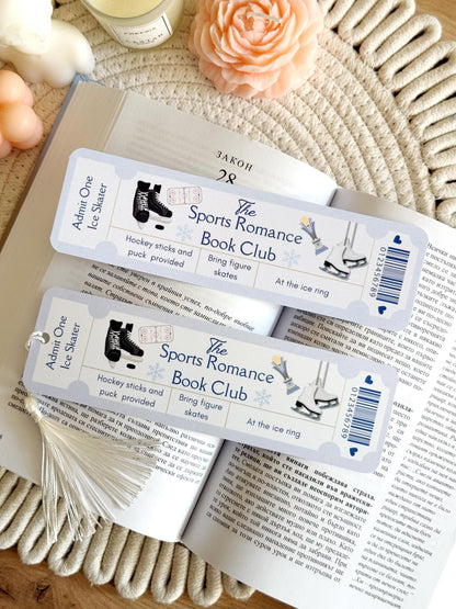 Sports Romance Book Club Ticket Bookmark with Tassel
