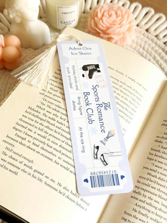 Sports Romance Book Club Ticket Bookmark with Tassel