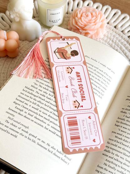 Anti Social Book Club Bookmark with Tassel
