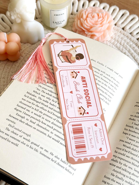 Anti Social Book Club Bookmark with Tassel