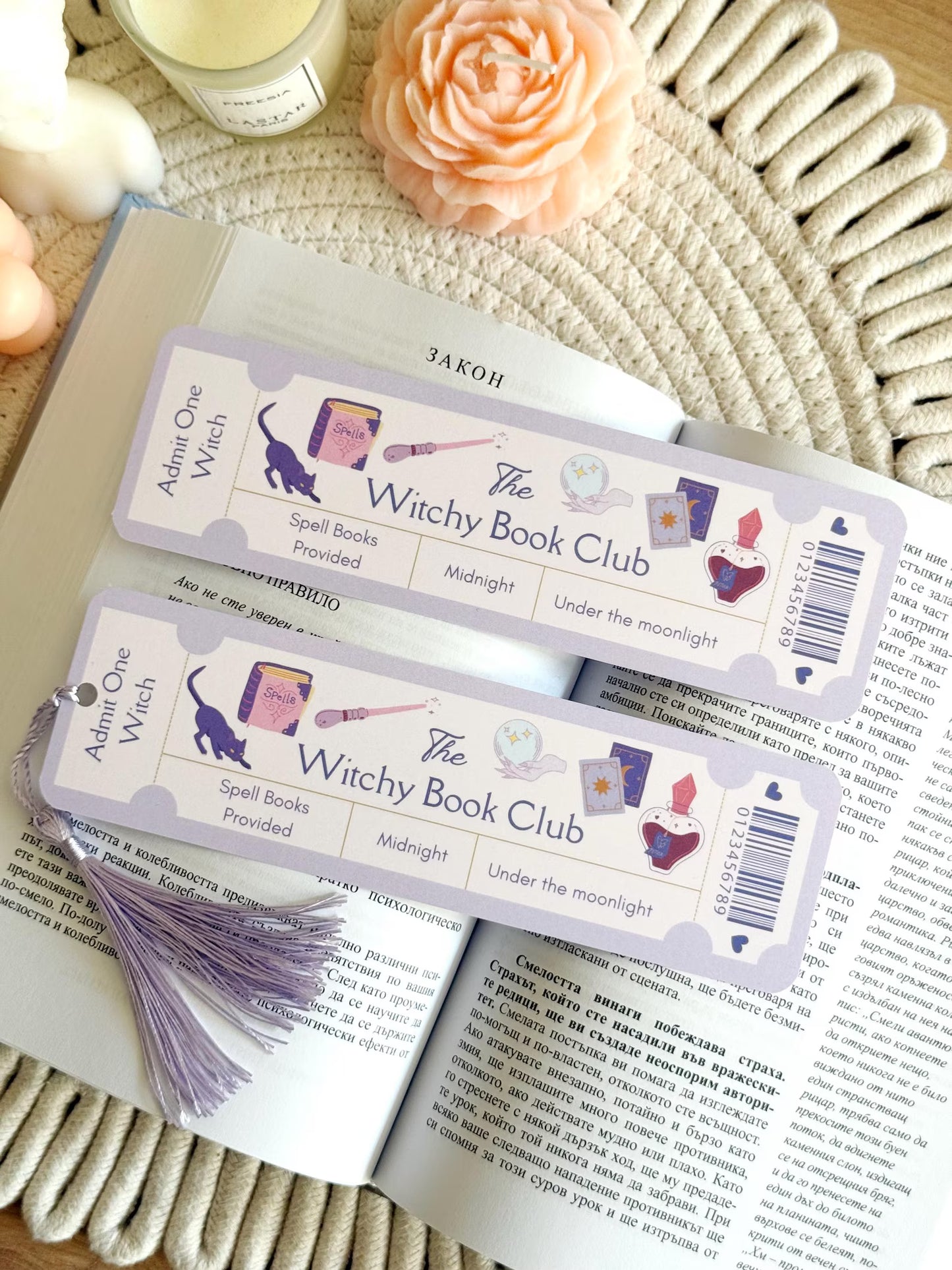 Witchy Book Club Ticket Bookmark with Tassel