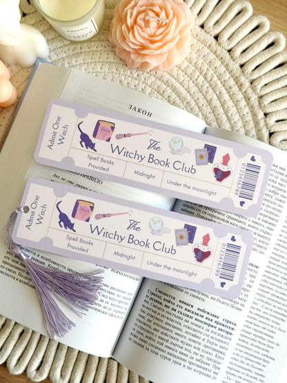 Witchy Book Club Ticket Bookmark with Tassel