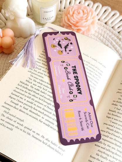 Spooky Book Club Ticket Bookmark with Tassel
