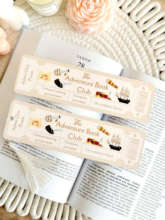 Adventure Book Club Ticket Bookmark with Tassel