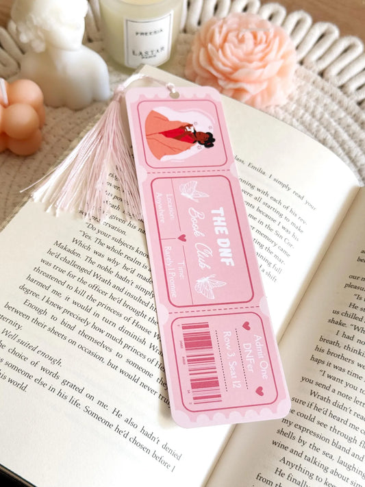 DNF Book Club Ticket Bookmark with Tassel