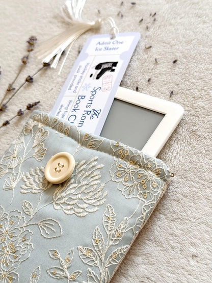 Embroidered Blue Delphinium E-Reader Sleeve