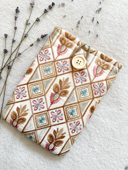 Embroidered Rose Gold E-Reader Sleeve