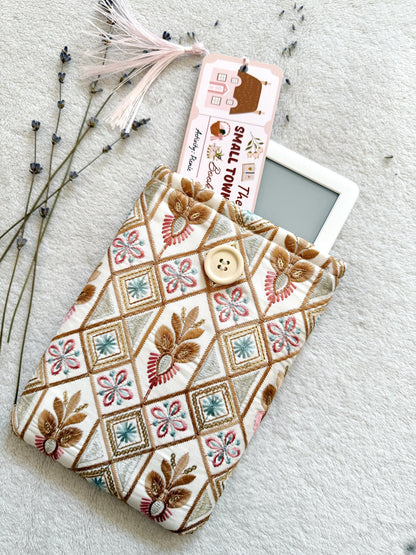 Embroidered Rose Gold E-Reader Sleeve