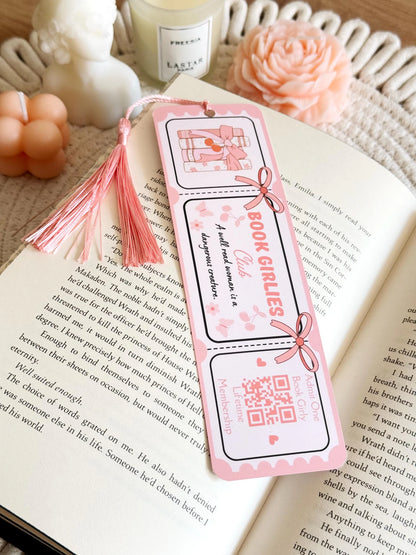 Book Girlies Book Club Ticket Bookmark with Tassel