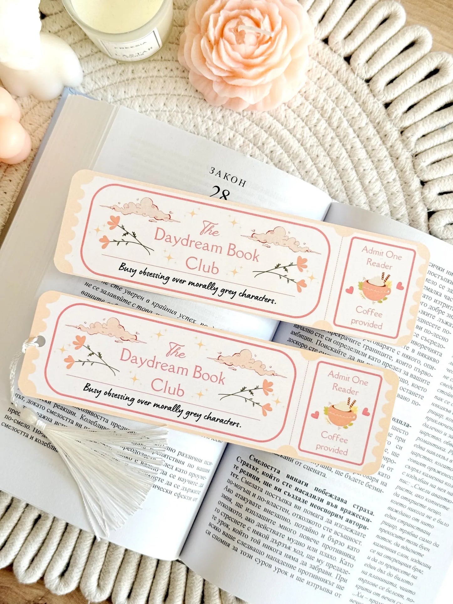 Daydream Book Club Ticket Bookmark with Tassel