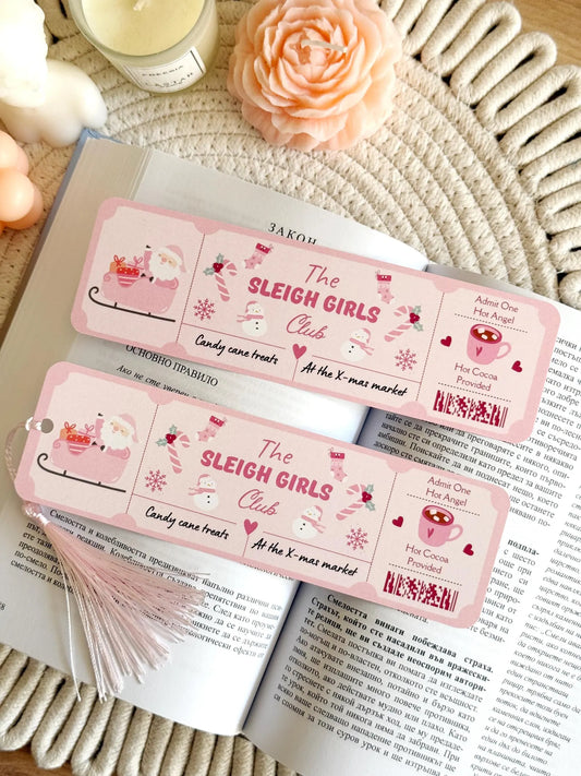 Sleigh Girls Book Club Ticket Bookmark with Tassel