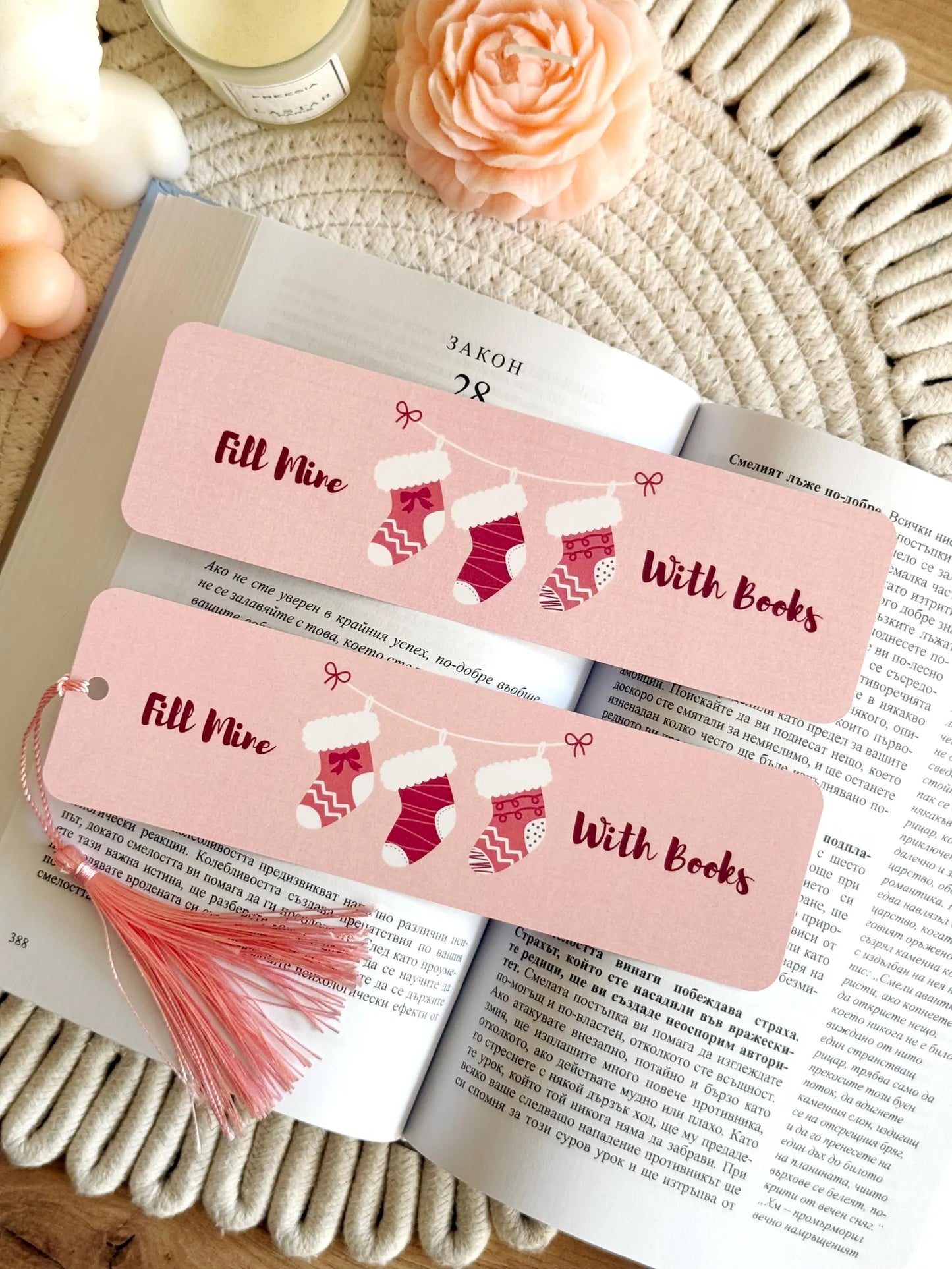 Bookmas Stocking Bookmark with Tassel