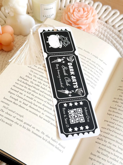 Dark Arts Book Club Ticket Bookmark with Tassel