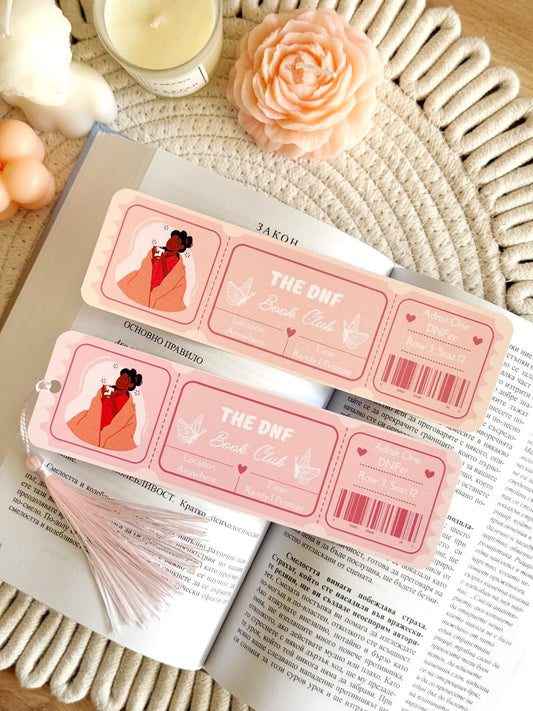 DNF Book Club Ticket Bookmark with Tassel