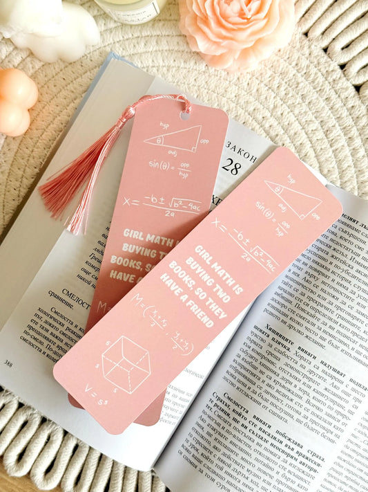 Girl Math Bookmark with Tassel