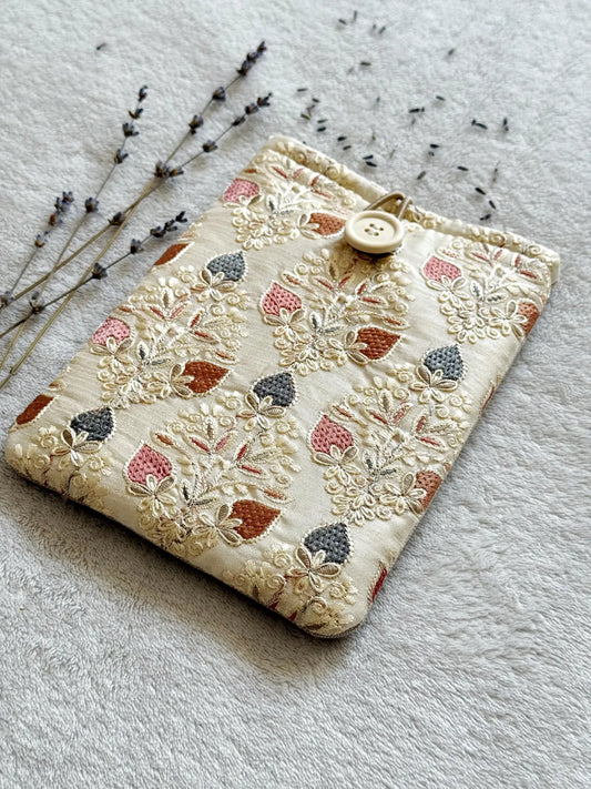 Embroidered Champagne Strawberry E-Reader Sleeve