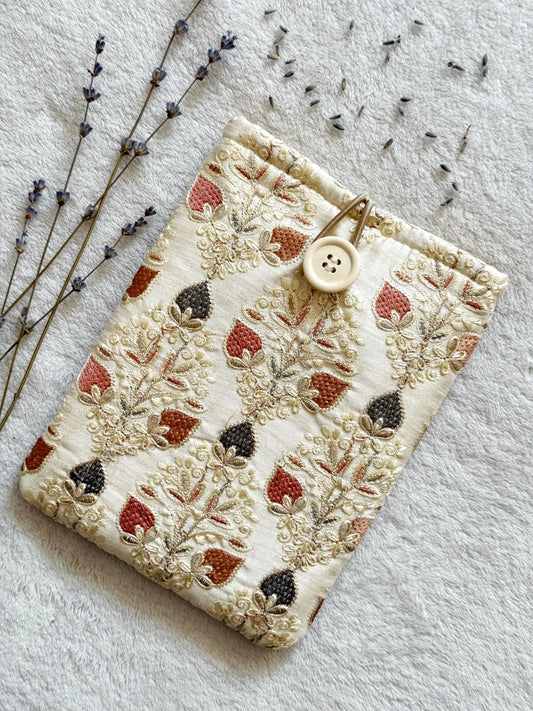 Embroidered Champagne Strawberry E-Reader Sleeve