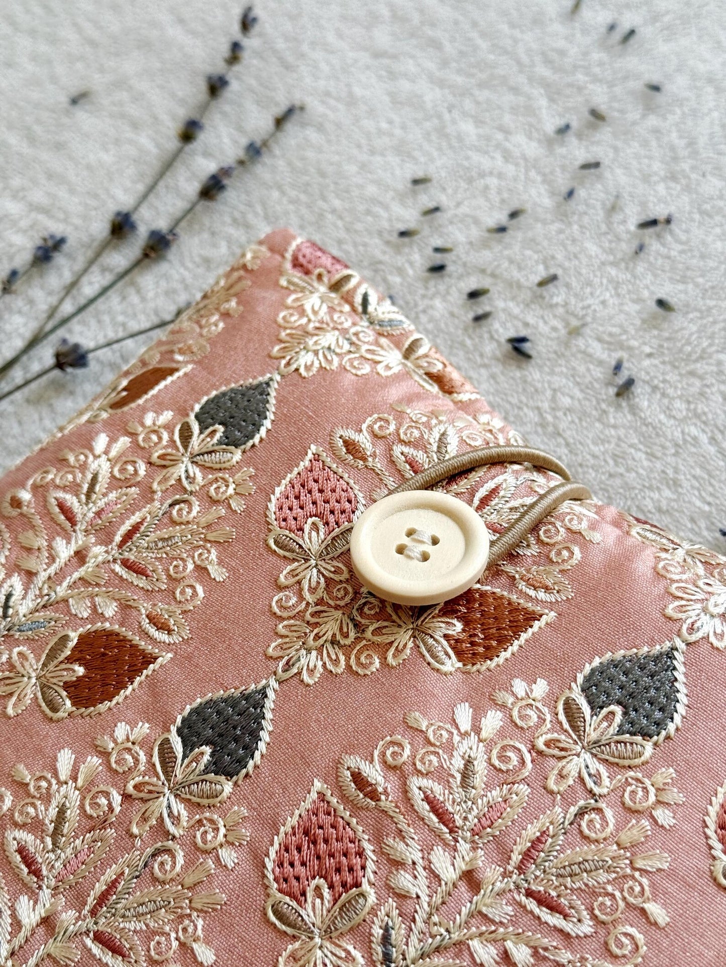 Embroidered Strawberry Book Sleeve