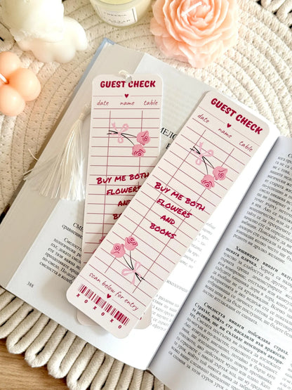 Guest Check Bookmark with Tassel