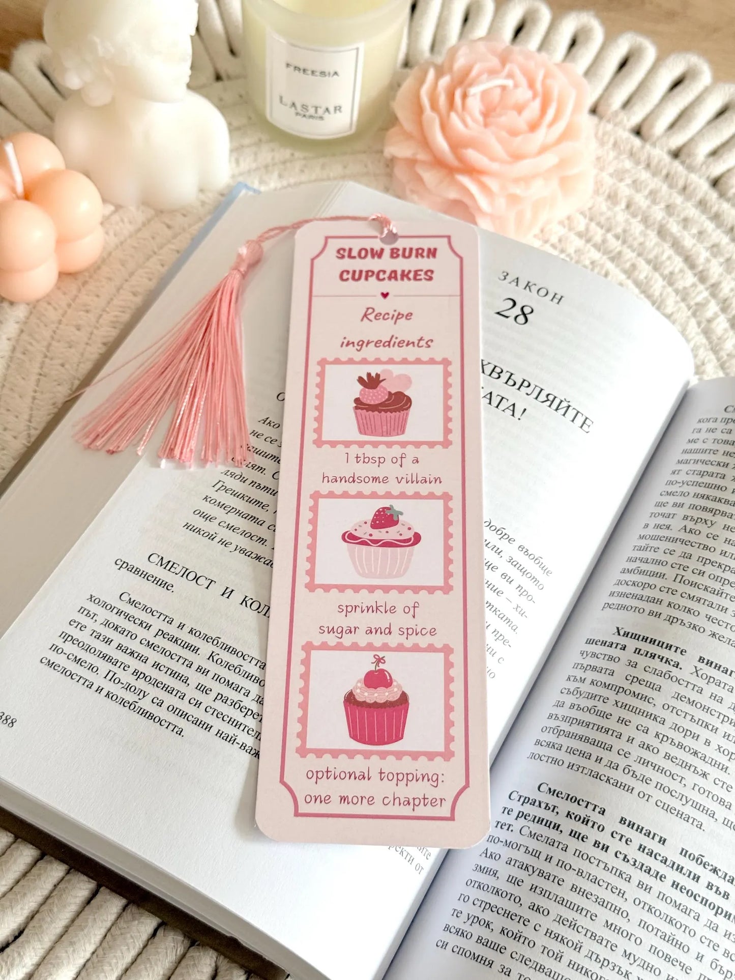 Slow Burn Recipe Bookmark with Tassel