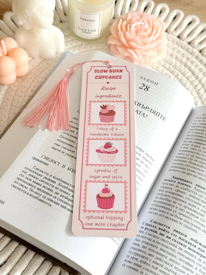 Slow Burn Recipe Bookmark with Tassel