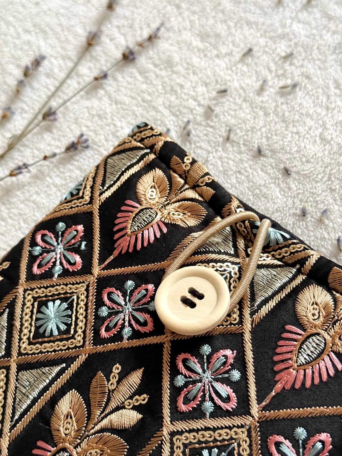 Embroidered Rose Gold E-Reader Sleeve
