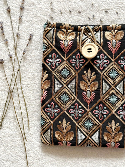 Embroidered Rose Gold E-Reader Sleeve