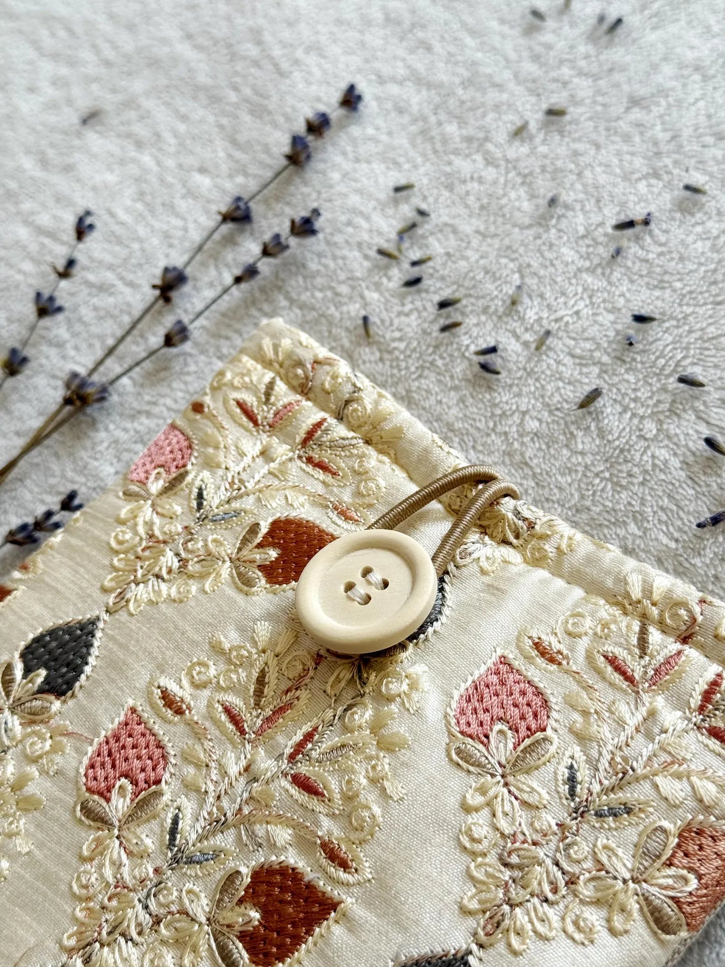 Embroidered Champagne Strawberry E-Reader Sleeve