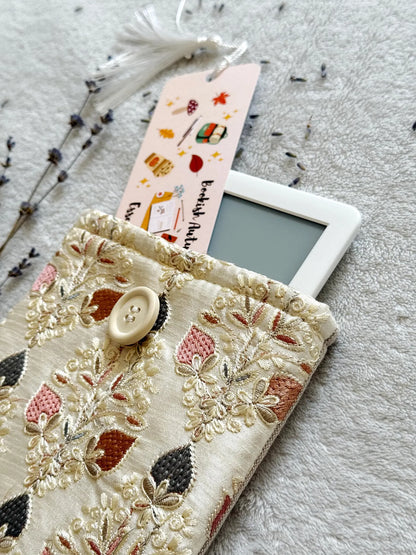 Embroidered Champagne Strawberry E-Reader Sleeve