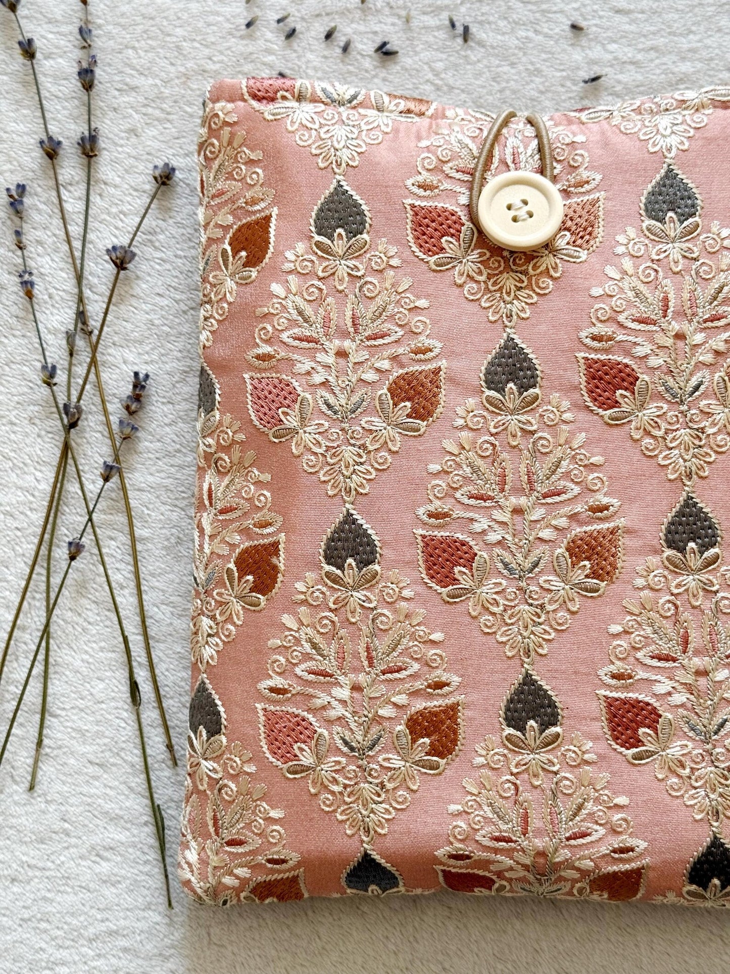 Embroidered Strawberry Book Sleeve