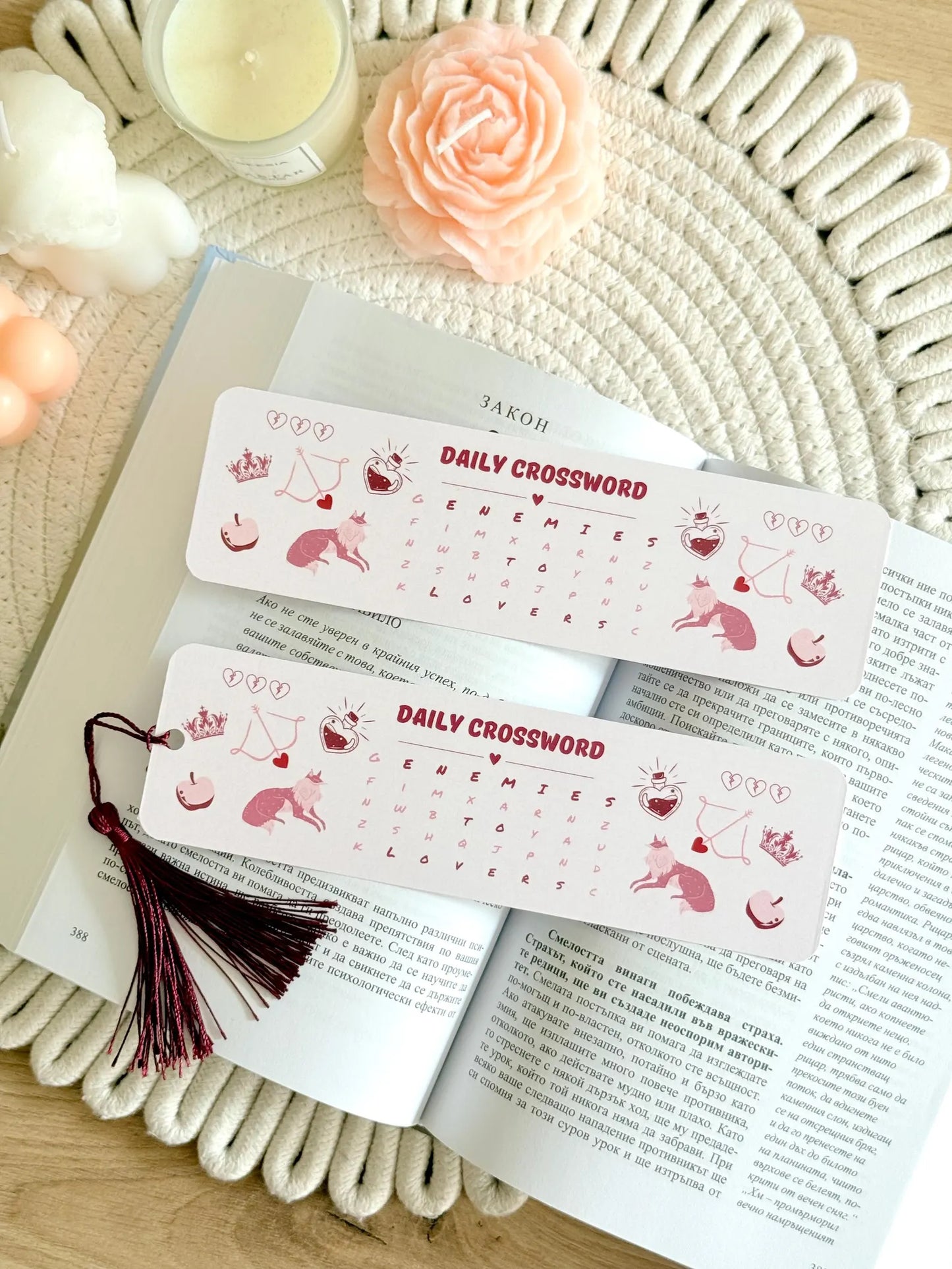 Crossword Bookmark with Tassel