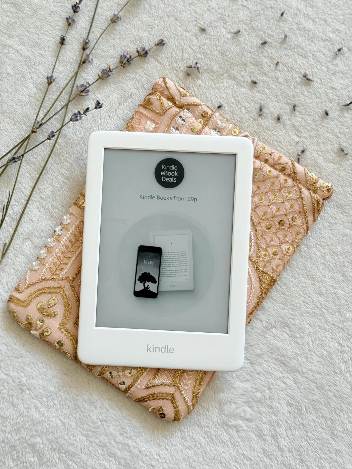 Embroidered Abstract Floral E-Reader Sleeve
