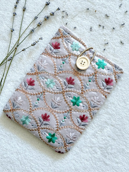 Embroidered Lavender E-Reader Sleeve