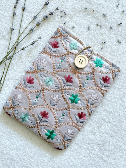 Embroidered Lavender E-Reader Sleeve