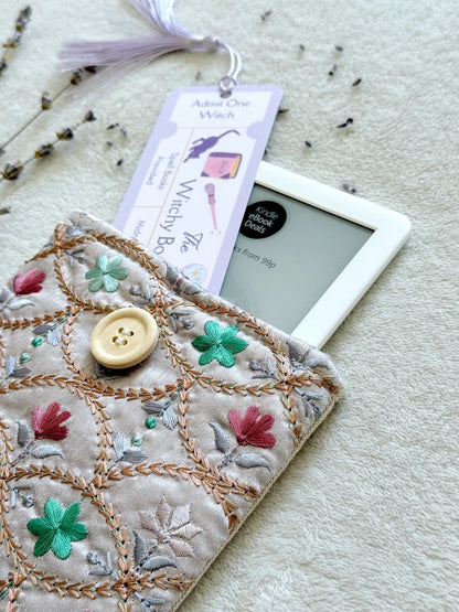 Embroidered Lavender E-Reader Sleeve