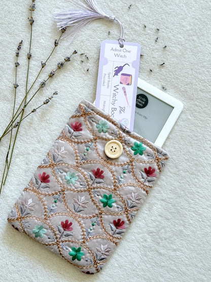 Embroidered Lavender E-Reader Sleeve