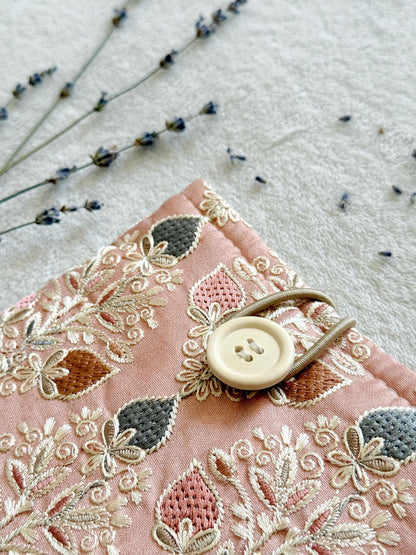 Embroidered Pink Strawberry E-Reader Sleeve