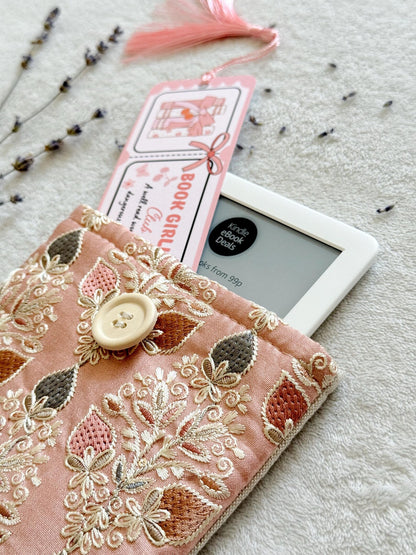 Embroidered Pink Strawberry E-Reader Sleeve