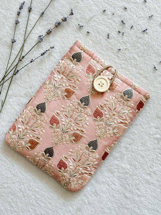 Embroidered Pink Strawberry E-Reader Sleeve