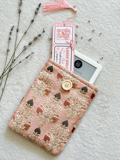 Embroidered Pink Strawberry E-Reader Sleeve