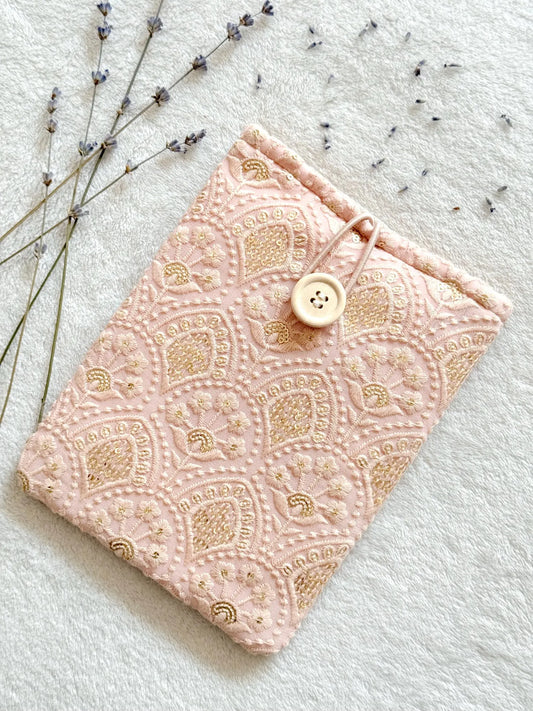 Embroidered Pink Abstract E-Reader Sleeve