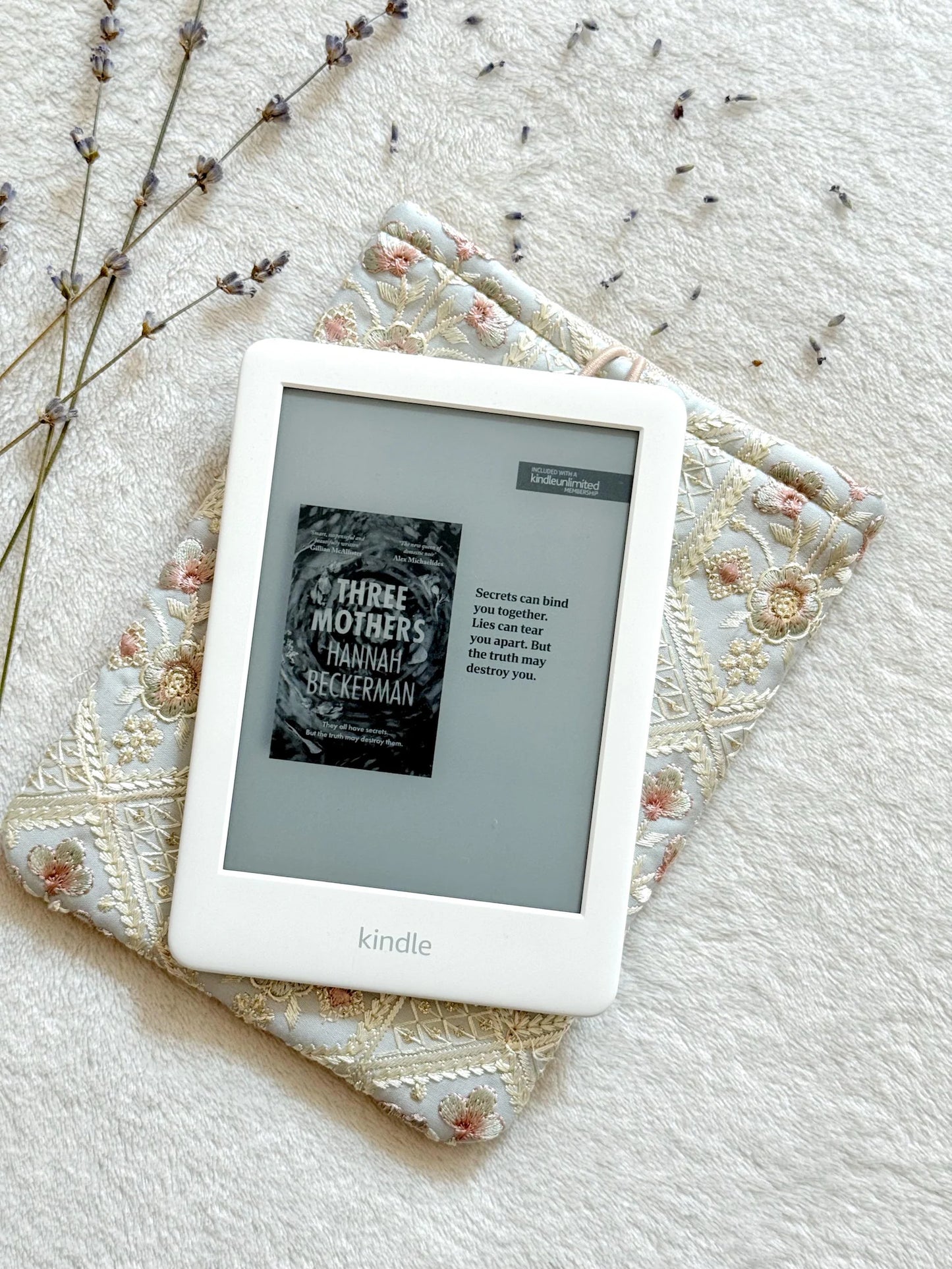 Embroidered Blue Orchid E-Reader Sleeve