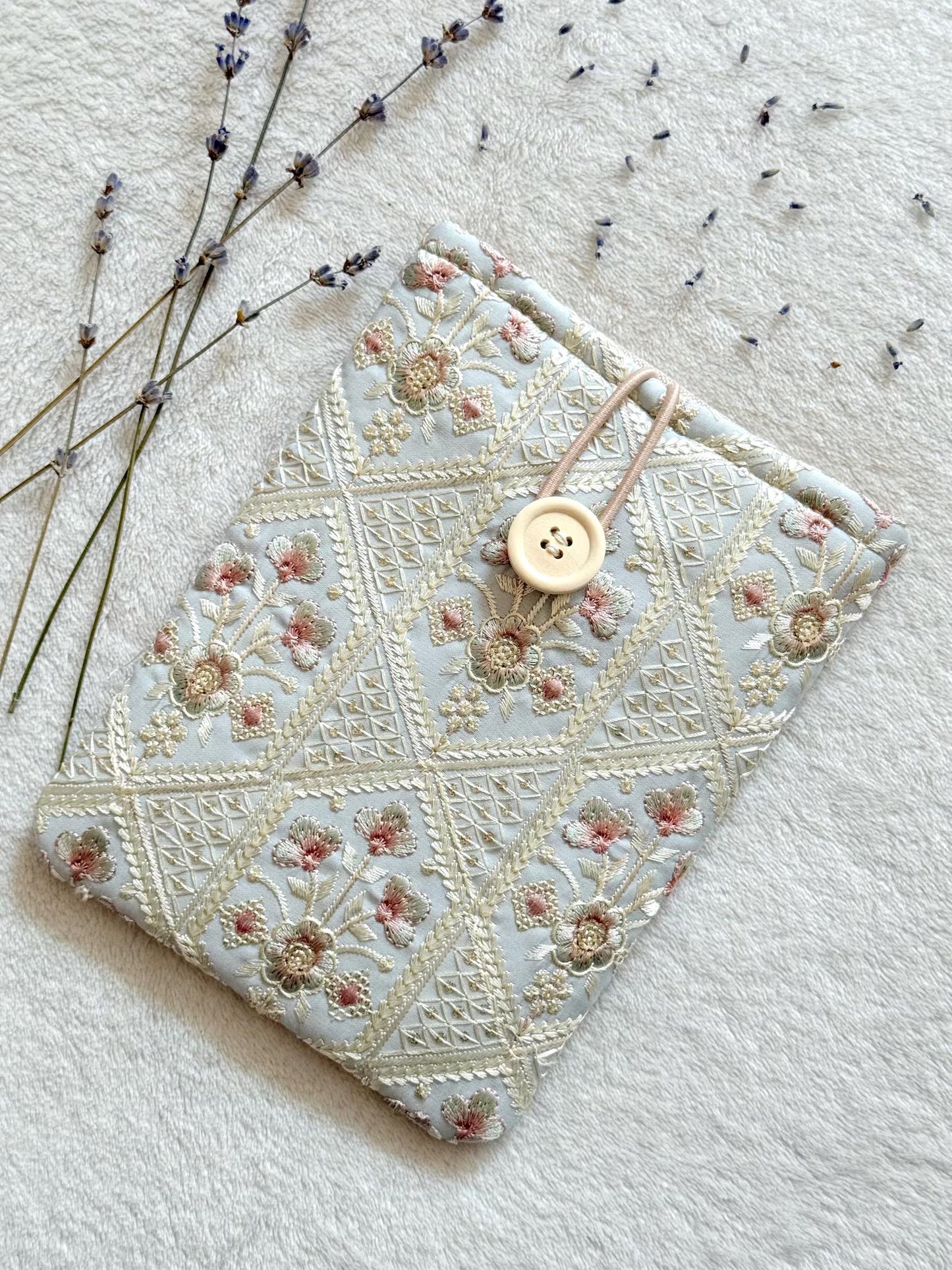 Embroidered Blue Orchid E-Reader Sleeve