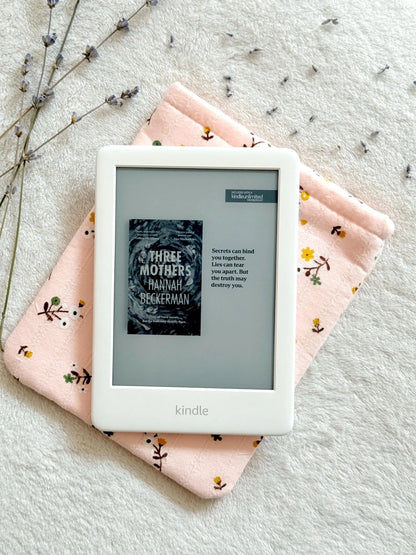 Embroidered Pink Floral E-Reader Sleeve