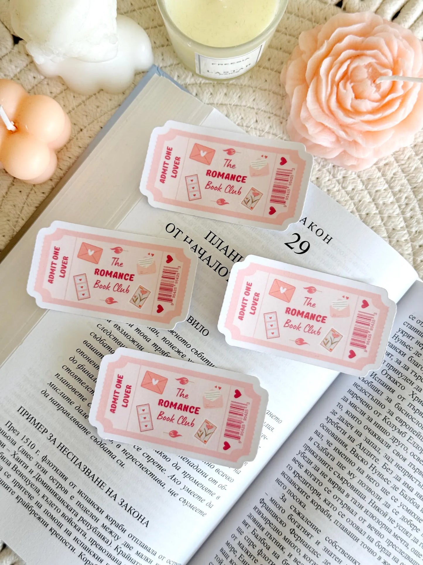 Romance Book Club Ticket Sticker