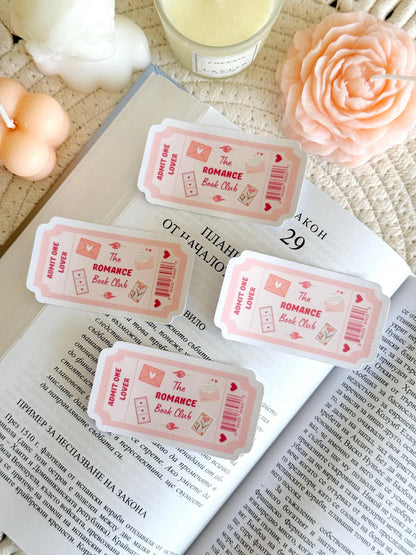 Romance Book Club Ticket Sticker